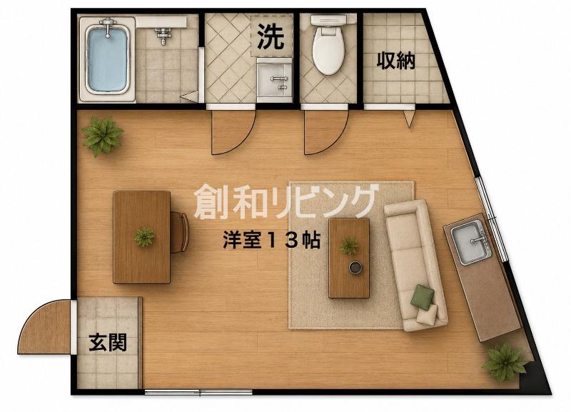 平和町ビル(ワンルーム/4階)の間取り写真