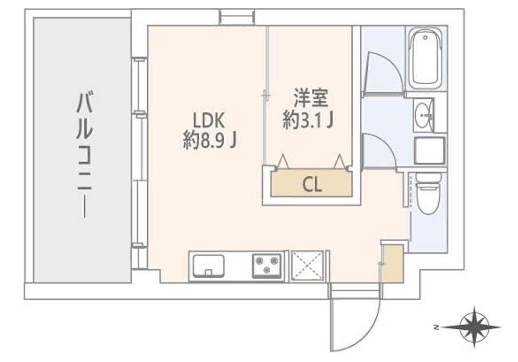 GRANDSTORY用賀II(1LDK/3階)の間取り写真