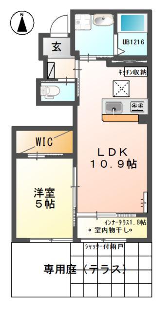 FELICE(1LDK/1階)の間取り写真