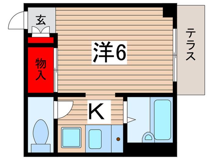 ペリエ新松戸(1K/1階)の間取り写真