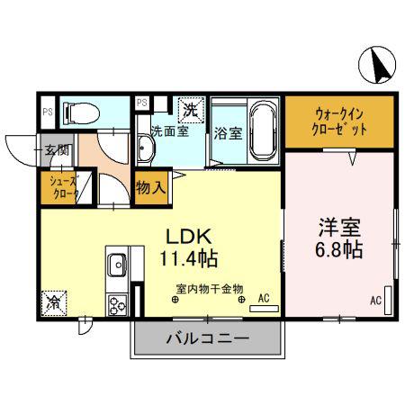リベルテ(1LDK/3階)の間取り写真