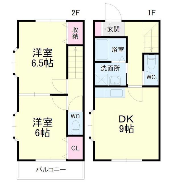 ライトハイツII(2DK/1階)の間取り写真
