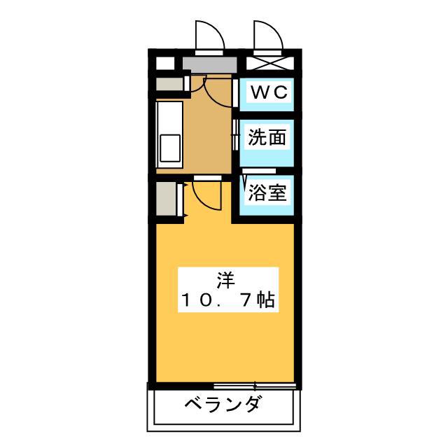 久々利ハイツB(1K/2階)の間取り写真