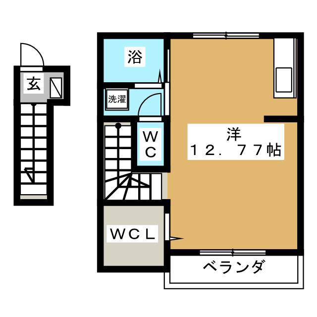 Sカーサ溝ノ口C棟(ワンルーム/2階)の間取り写真