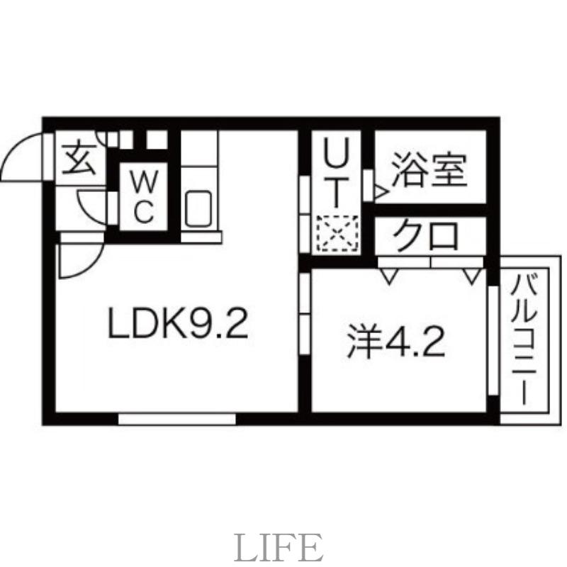 PEERSON栄通12(1LDK/3階)の間取り写真