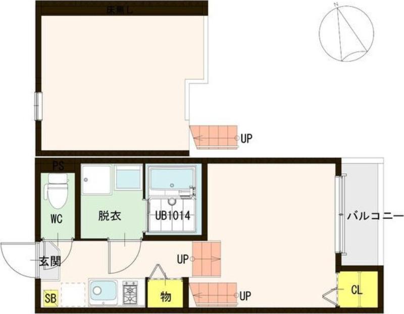 RETINA太子堂II(1K/1階)の間取り写真