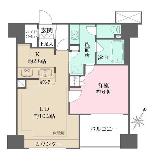 BELISTA横浜(1LDK/8階)の間取り写真