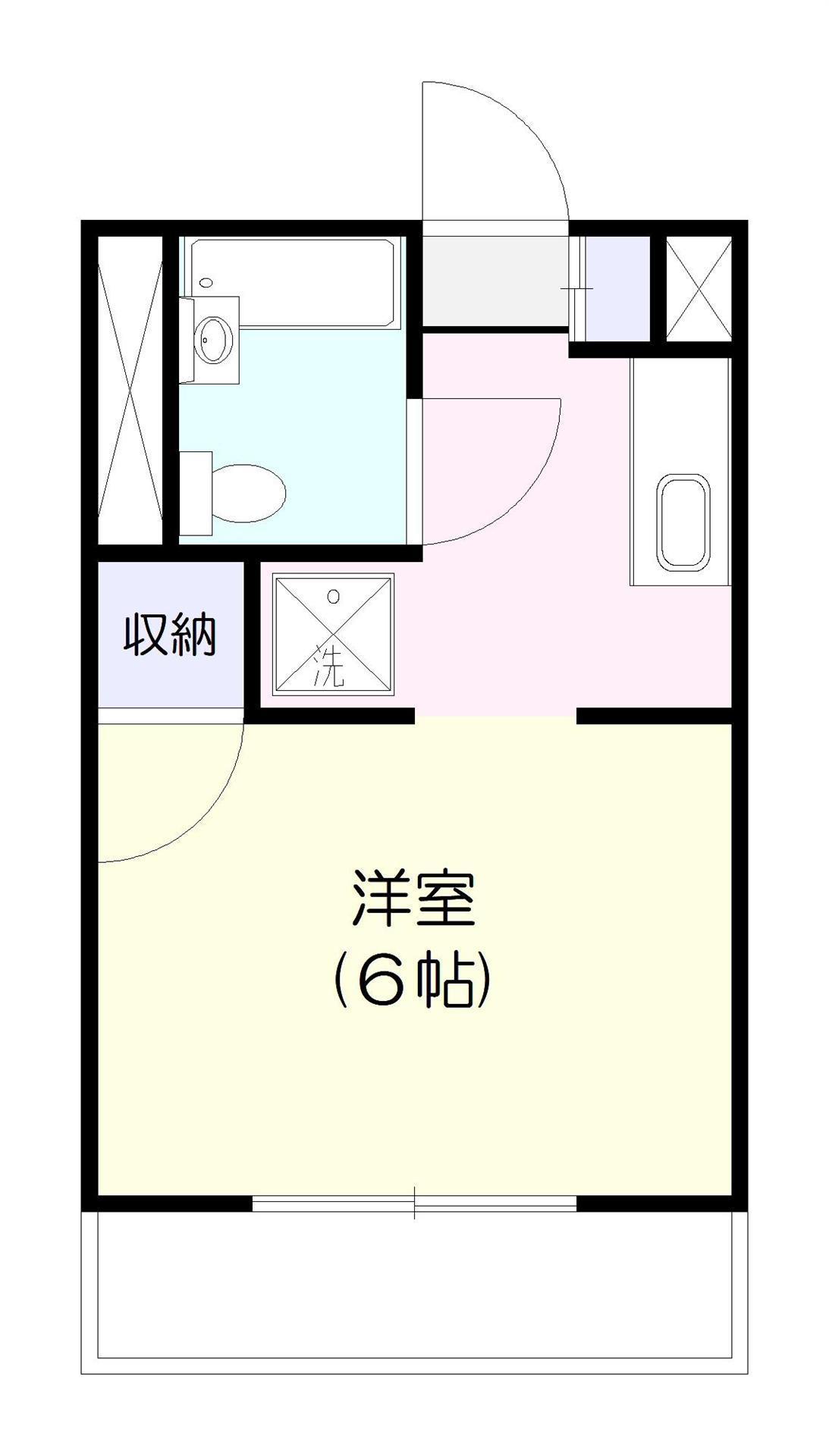 ミユキハイツ市毛(1K/2階)の間取り写真