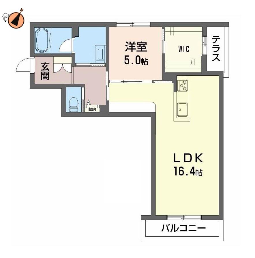 MADISON DE SORA(1LDK/2階)の間取り写真