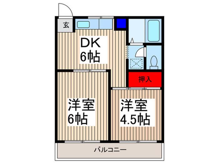 フローレンスマンション(2DK/3階)の間取り写真