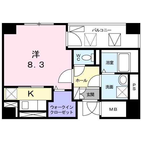 コルソ デラ モーダ(1K/6階)の間取り写真