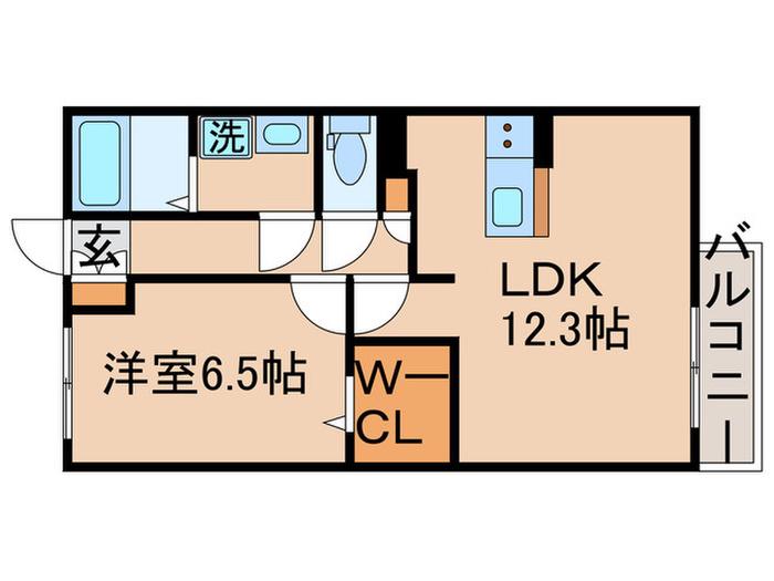 リッツハウスIII(1LDK/2階)の間取り写真