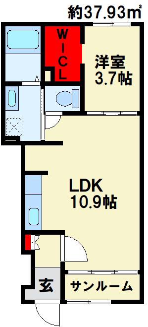 サンリット八児(1LDK/1階)の間取り写真