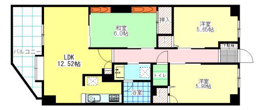 グリーンマンションやよい坂II(3LDK/2階)の間取り写真
