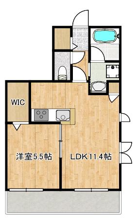 ベルティス武蔵小山(1LDK/3階)の間取り写真