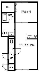 ラメゾン神楽III(1LDK/2階)の間取り写真
