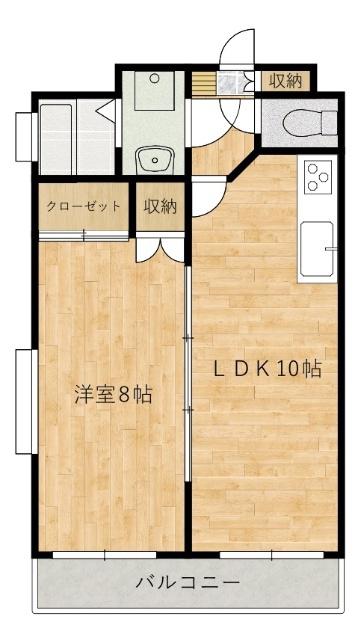 グランカーサ宮内(1LDK/6階)の間取り写真