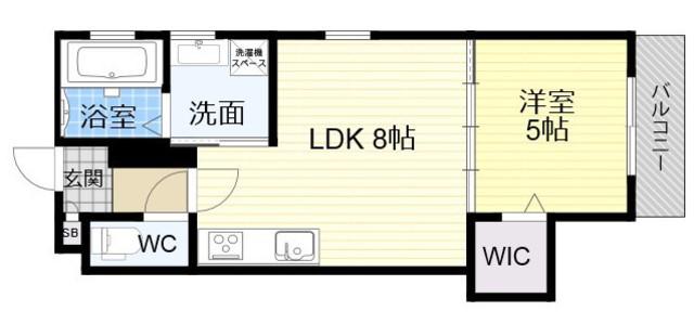 クリエオーレ茨田大宮Ⅳ(1LDK/1階)の間取り写真