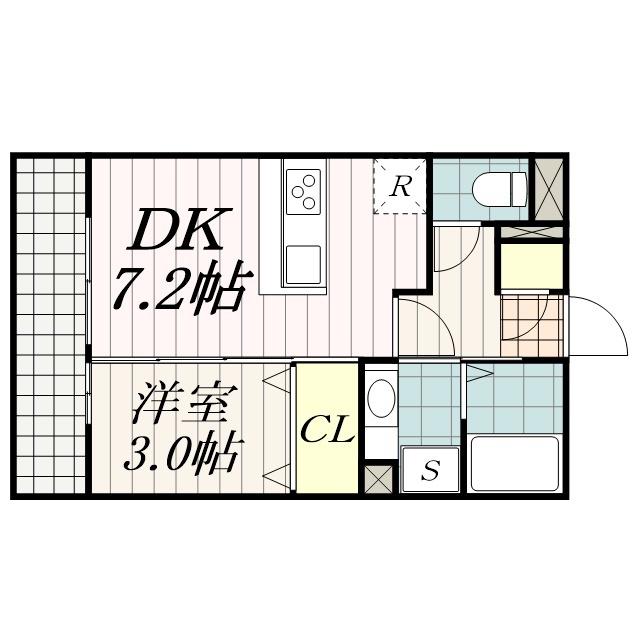エヴァーラスティング千葉(1DK/3階)の間取り写真