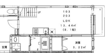 ビータス賀茂弐番館(1SDK/1階)の間取り写真