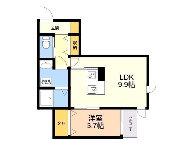 KIELUZ(1LDK/1階)の間取り写真