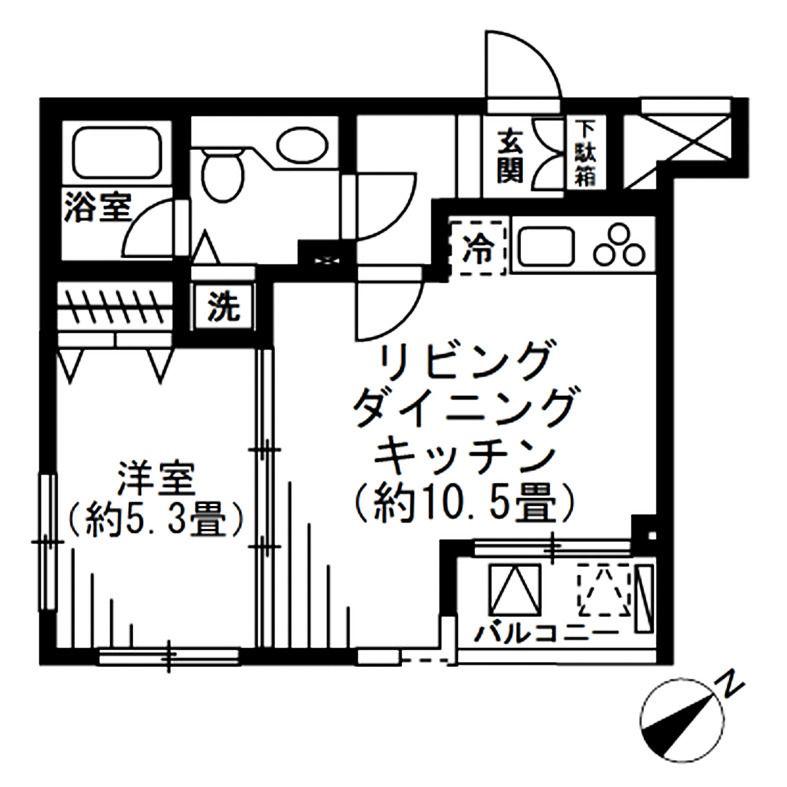 LANAICOMFORT15(1LDK/2階)の間取り写真