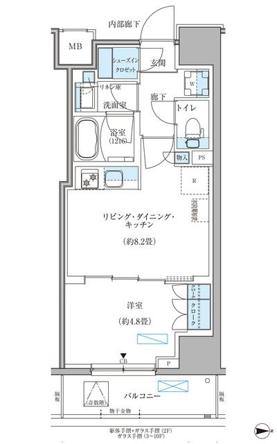 パークアクシス住吉ガーデンスクエア(1LDK/6階)の間取り写真