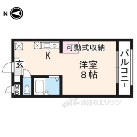 TSクエスト(1K/1階)の間取り写真