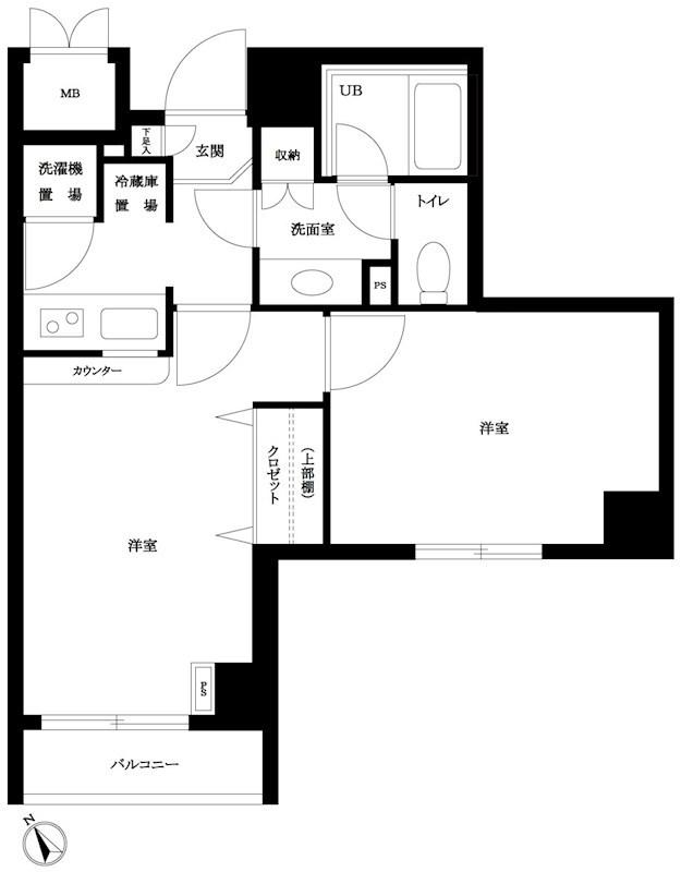 ルーブル学芸大学参番館(2K/1階)の間取り写真