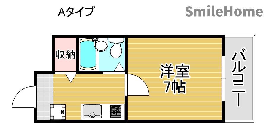 東粉浜I 番館(1K/3階)の間取り写真