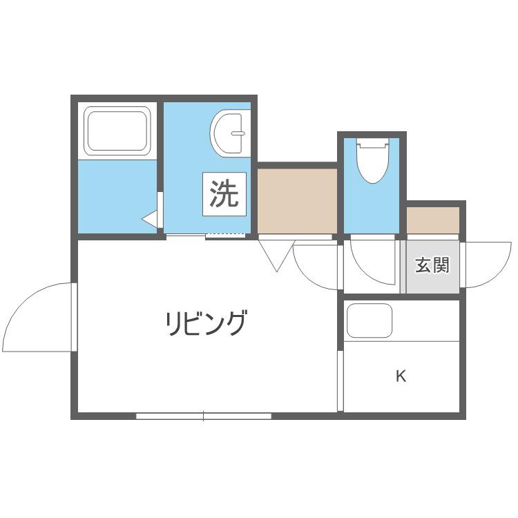 シュライン19(1K/1階)の間取り写真