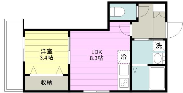 LEAF HILLS KAMIFUKUOKA(1LDK/2階)の間取り写真