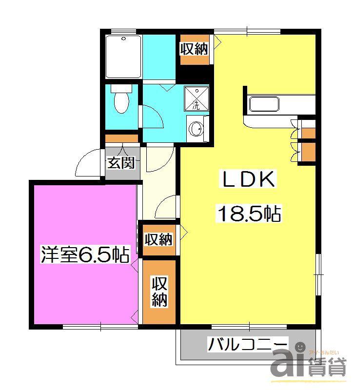 マルベリーハウスPARTⅠ(1LDK/2階)の間取り写真