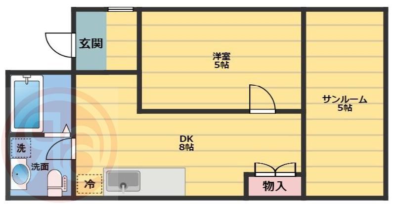 ASK九条ハイツ(2LDK/6階)の間取り写真