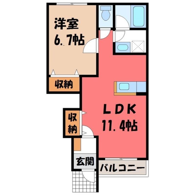 ブランシェ(1LDK/1階)の間取り写真