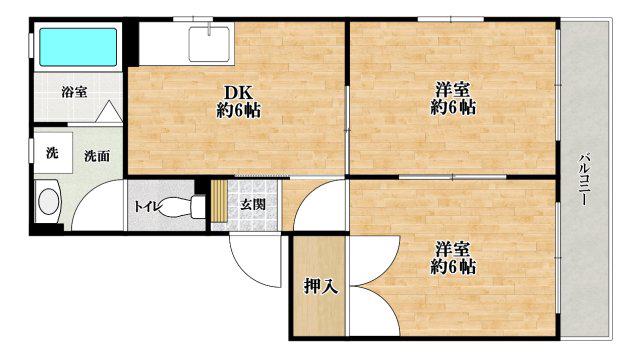 フレグランス(2DK/2階)の間取り写真