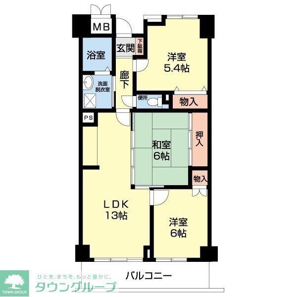 テレス ハラ(3LDK/4階)の間取り写真