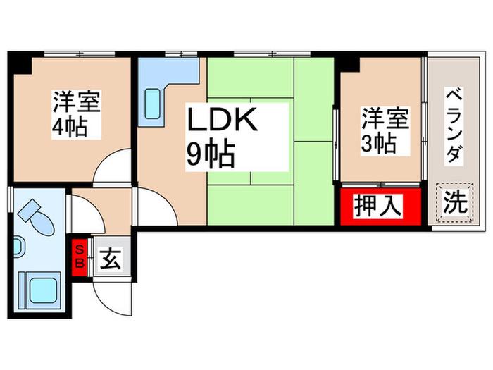 町田ファミール(2LDK/4階)の間取り写真