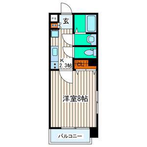 シティマンション木町通(1K/8階)の間取り写真