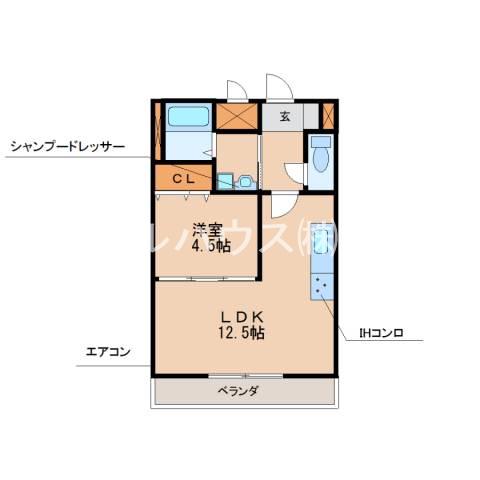 E.POPULARII(1LDK/3階)の間取り写真