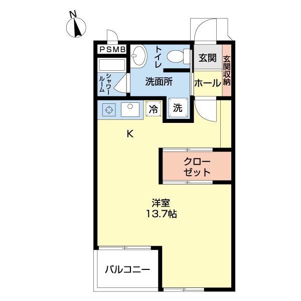 グラシアス(1LDK/2階)の間取り写真