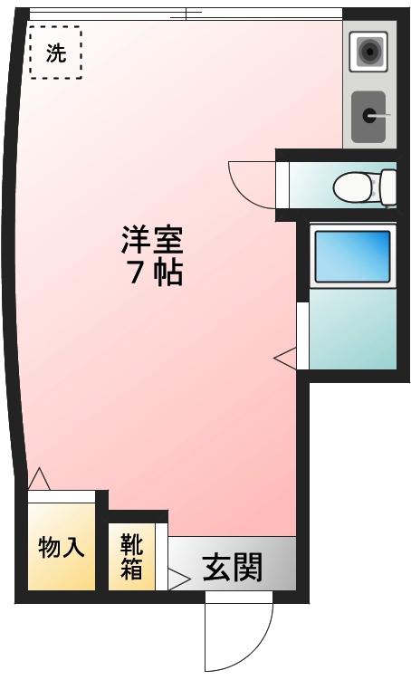 トノブール西荻(ワンルーム/1階)の間取り写真