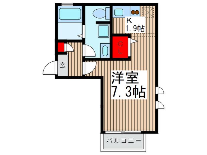 ドリームアライ2号館(1K/3階)の間取り写真