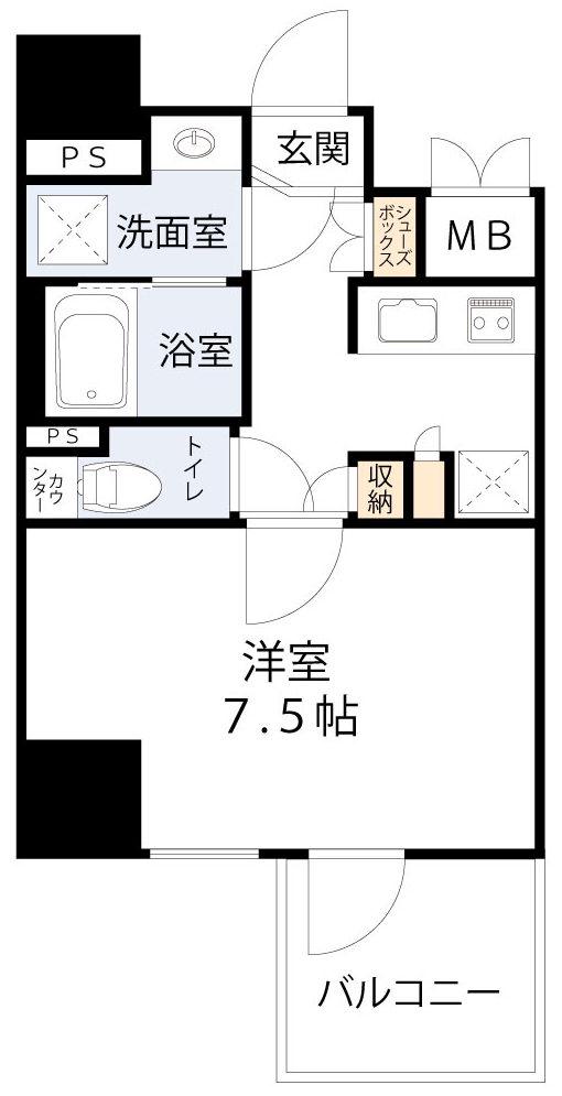 FUJIMAN北梅田(1K/11階)の間取り写真