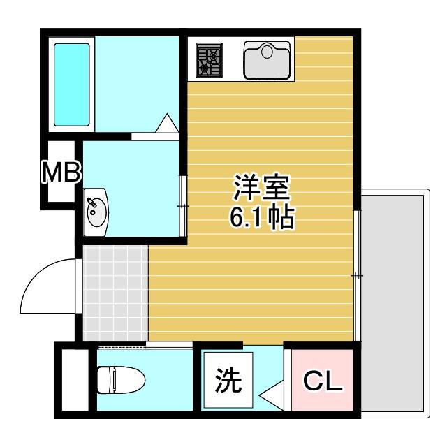 ユーハイツ住吉(ワンルーム/1階)の間取り写真