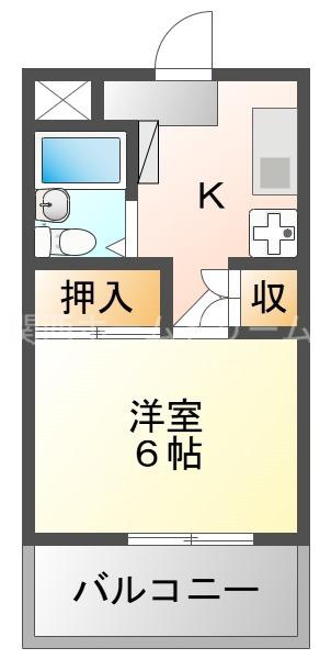 ツジムラコーポ(1K/4階)の間取り写真