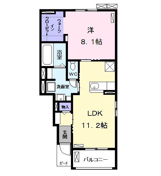 ルナメゾン(1LDK/1階)の間取り写真