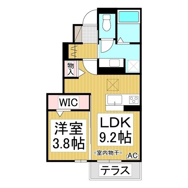 ベルファイン(1LDK/1階)の間取り写真