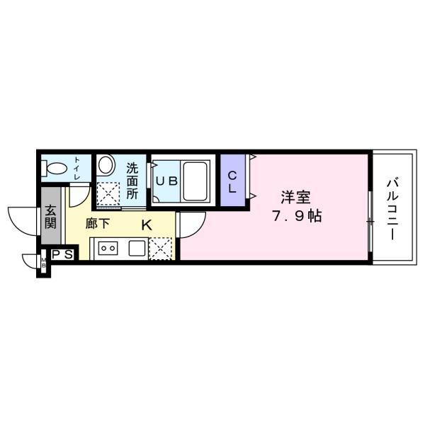 パル堺北花田2番館(1K/3階)の間取り写真