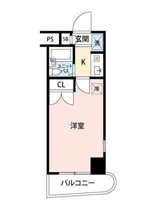 メゾンミール元住吉(1K/4階)の間取り写真